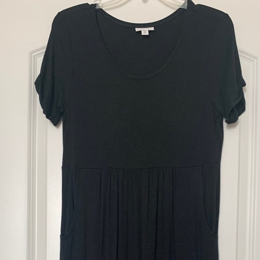 EUC J. Jill Black Maxi Dress w/ Pockets - PXS